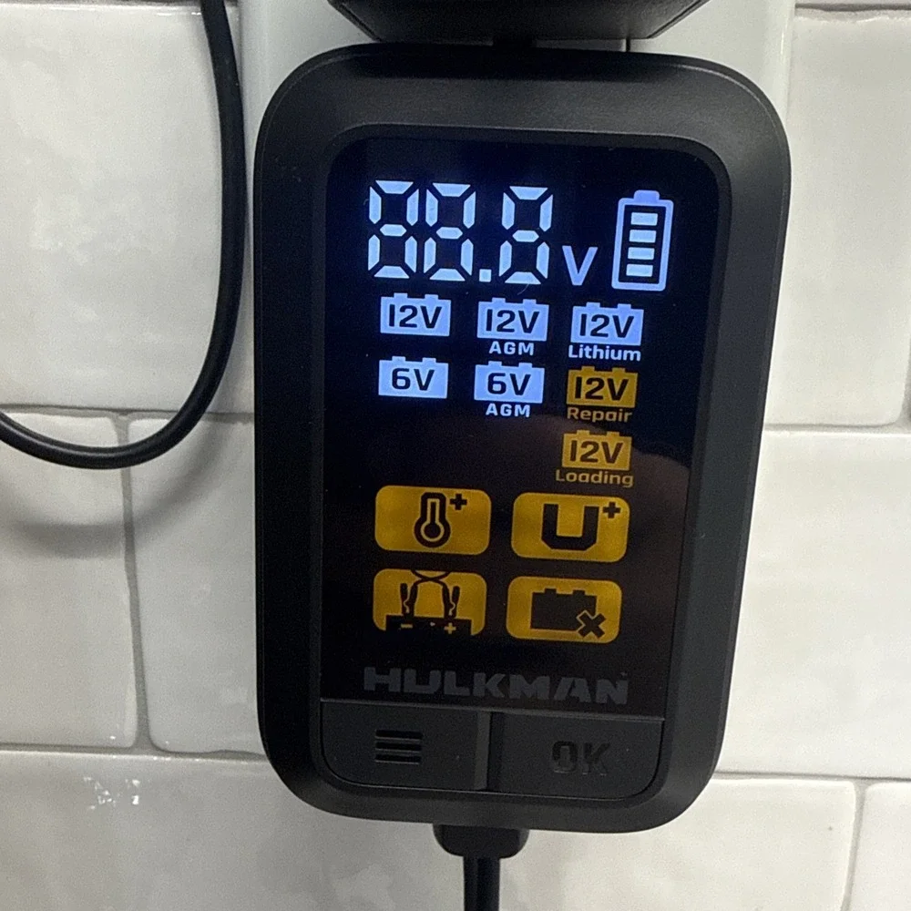 HULKMAN Sigma 1 Car ATV Boat Battery Charger - 1A 6V/12V Automatic Smart Trickle